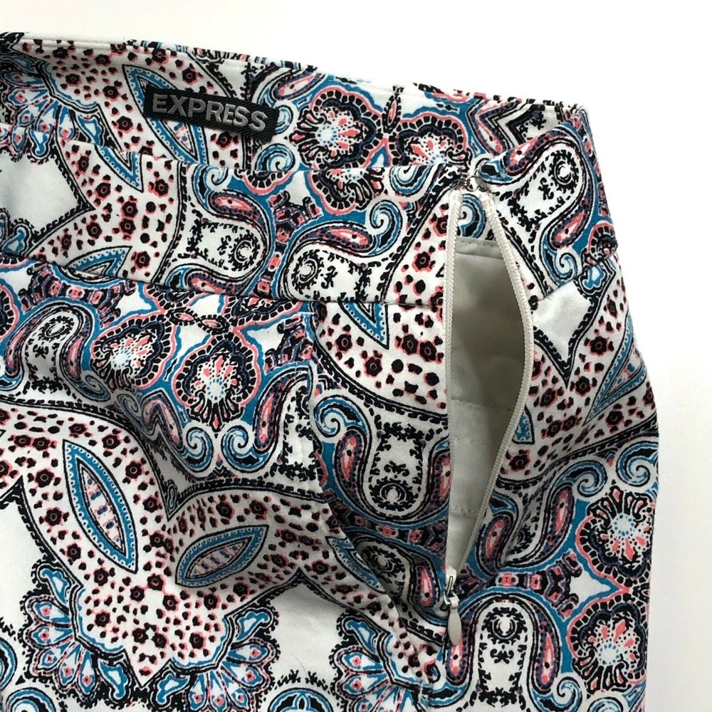 Express Shorts Dress Geometric Print Side Zipper - Picture 3 of 5